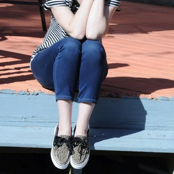 Sperry Leopard Biscayne Patent Leather Top Sider Boat Shoe Tan Black 10 - Picture 13 of 13